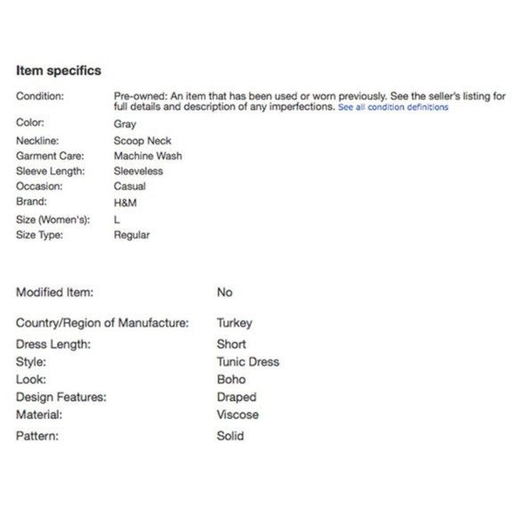 H&M Lagenlook draped Double Layer Tank dress sz L - Picture 13 of 13